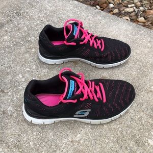 Pink Skechers Memory Foam Athletic Shoes